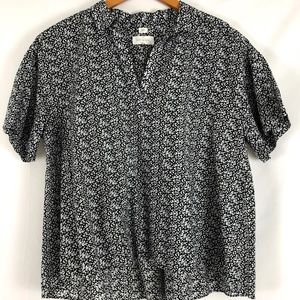 LOFT Floral Short Sleeve Blouse